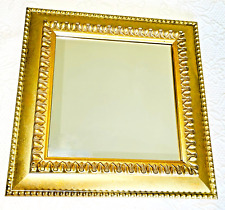 VINTAGE WOOD FRAME GOLD ACCENT WALL MIRROR--CARVED DETAILING 13-1/2" SQUARE for sale  Shipping to South Africa
