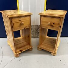 Chunky Pine Country Style Bedside Tables Pair Cabinets Cottagecore  for sale  Shipping to South Africa
