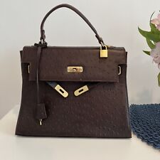 Bolsa de avestruz absolutamente deslumbrante estilo “Hermes Kelly” comprar usado  Enviando para Brazil