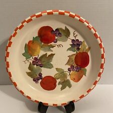 Plato de cerámica diseño de fruta adorno blanco naranja arcilla de terracota 10"" pintado a mano  segunda mano  Embacar hacia Argentina