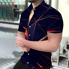 Camisa Estampada Geométrico 3D Para Hombre Camisa Abotonada Aon Auello Vuelto comprar usado  Enviando para Brazil