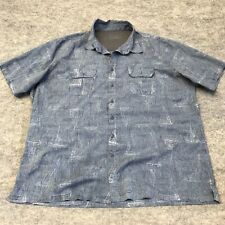 Camisa masculina Croft & Barrow secagem rápida manga curta botão 3XL veleiros azuis, usado comprar usado  Enviando para Brazil