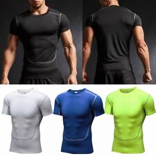 Used, Men Quick Dry T-shirt Athletic Solid Rash Guard Surfing Diving Swim Wetsuit Tops for sale  Shipping to South Africa