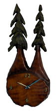 Reloj de pared colgante de cabina vintage losa de madera lacada 19" de alto, usado segunda mano  Embacar hacia Argentina