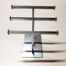 Jewelry 3-Tier Display Stand Merchandiser Organizer Silver Powder Coated Steel for sale  Shipping to South Africa