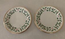 2 Vintage Lenox Bone china Holiday Salad Plates, Never Used! for sale  Prescott