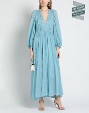 Sugerowana cena detaliczna 550€ FORTE_FORTE Sukienka maxi Rozmiar 1 / S Mieszanka jedwabiu Niebieska Made in Italy na sprzedaż  Wysyłka do Poland