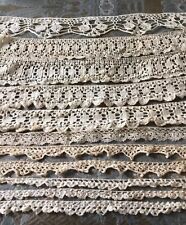 Lote De Colección Años 1930-50 Abuela Hecho a Mano Algodón Crochet Encaje Borde - Marfil Antiguo segunda mano  Embacar hacia Argentina