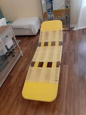 Vtg Tri-Fold Jelly Tube Chaise Lounge Lawn Chair Yellow 1990 Beach Pool Retro for sale  Shipping to South Africa