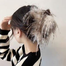 Clip para el pelo de pluma de avestruz garra para mujeres Prendas para la cabeza horquilla peluda accesorios para el cabello segunda mano  Embacar hacia Mexico
