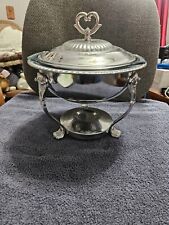 Vintage Silver Candle Chafing Dish With 1.9 Qt Marinex Bakeware Dish  for sale  Shipping to South Africa