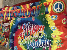 Lote de muitos suprimentos para festa de aniversário tema hippie dos anos 60 The-Dye nunca usados, usado comprar usado  Enviando para Brazil