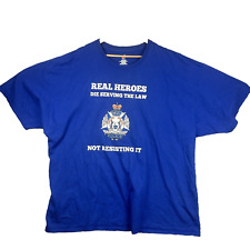 Real Heroes Comply Police T-Shirt Mens 4XL Blue Graphic Tee Short Sleeve, used for sale  Shipping to South Africa