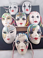 Used, Vtg Mardi Gras Eight (8) Porcelain/Ceramic Face Masks. for sale  Shipping to South Africa