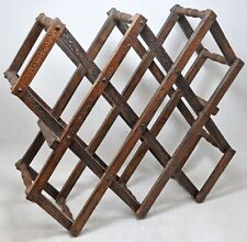 Antique Wooden Unique Foldable Wine Bottle Rack Original Old Hand Crafted for sale  Shipping to South Africa