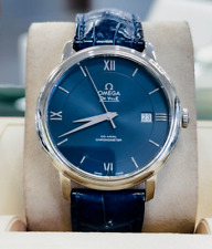 Omega DE VILLE PRESTIGE Co-Axial 39,5mm relógio de couro mostrador azul SEM RESERVA! comprar usado  Enviando para Brazil