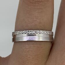 Wedding Band With Texture Detail Ring 9ct 9k White Gold - Size M, used for sale  Shipping to South Africa