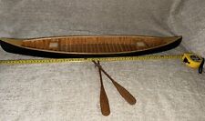 Rare Indian Canoe Salesman Model 27" Wood Green Oars for sale  Shipping to South Africa
