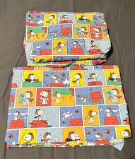 Snoopy The Flying Ace Cotton Twin Sheet Set Flat Fitted Blocks Fabric Crafts for sale  Shipping to South Africa
