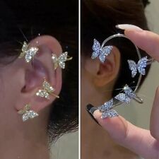 Fashion Butterfly Ear Clip Piercing Earring For Women Shining Zircon Jewelry for sale  Shipping to Canada