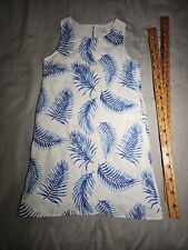 Vestido feminino 28 Palms grande azul branco 100% linho praia sem mangas shift top comprar usado  Enviando para Brazil