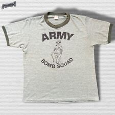 Camiseta Vintage Rara Exército Bomb Squad Ringer Rara Estampa de Sátira Desenho Animado Extra Grande Verde comprar usado  Enviando para Brazil