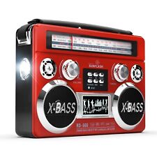 Używany, RD-666 Retro AM / FM / SW 3-pasmowe przenośne radio z lampą błyskową Bluetooth Boombox na sprzedaż  Wysyłka do Poland