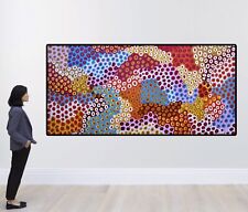 ENORME 190cm por 90cm pintura pontilhada, abstrato original estilo aborígene contemporâneo comprar usado  Enviando para Brazil