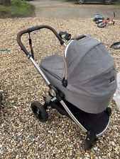 Mamas & Papas Ocarro Grey Twill Pram Travel System Maxi Cosi Car Seat and ISOFIX for sale  Shipping to South Africa