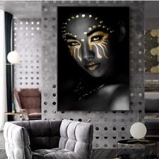 Canvas Wall Art African Woman Golden Black Canvas Painting Print Art Wall Poster for sale  Shipping to South Africa