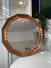 Vintage pine large hex wall mirror cottage farmhouse 24" for sale  Shipping to South Africa