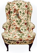 Wingback Antique Regal Forest Peacock Beige Chair, used for sale  Shipping to South Africa