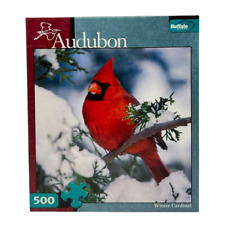 Used, WINTER CARDINAL Buffalo Audubon 500 Piece Puzzle with Bonus Poster 18" x 18" for sale  Shipping to South Africa