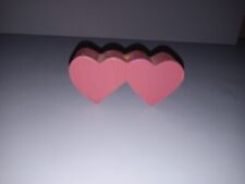 Used, Two Hearts Wooden Craft Piece 3" Red for sale  Shipping to South Africa