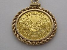 Bullion Coin Shape Without Stone Gorgeous Pendant With 14k Yellow Gold Plated, used for sale  Shipping to South Africa