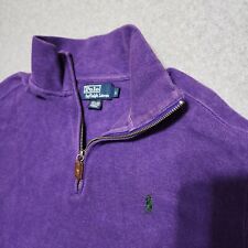 Usado, Suéter Polo Ralph Lauren Masculino Grande Pulôver Quarto de Zíper Roxo Verde Pônei G comprar usado  Enviando para Brazil