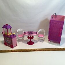 BARBIE 2012 Furniture Shower Table 2 Chairs & Popcorn Cart See Photos For Info for sale  Shipping to South Africa
