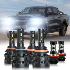 Used, For Ford Ranger 2020 2021 2022 LED Headlight Bulbs Kit High Low Beam + Fog Light for sale  Shipping to South Africa