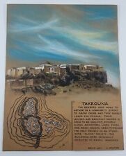 VINTAGE 1960S ORIGINAL ARCHITECTURAL ARTWORK ALL HAND DRAWN TAKROUNA TUNISIA  for sale  Shipping to South Africa
