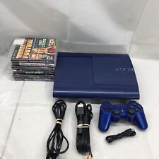 Sony Playstation 3 PS3 Super Slim 500GB Azurite Blue Console Rare Bundle *READ* for sale  Shipping to South Africa