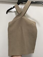 ARITZIA Babaton Women's Sculpt Knit Criss Cross Cropped Tank Grey Gray Size S, used for sale  Shipping to South Africa