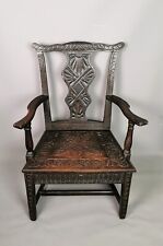 Usado, Antigua silla de codo de roble tallado georgiano, estilo gótico  segunda mano  Embacar hacia Argentina