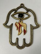 Good Luck Home Wall Decor Hamsa - Large Solid Brass Gold Pleated, used for sale  Shipping to South Africa