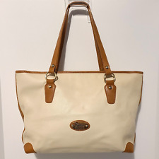 Cristina Itália couro tote sacola bolsa Marfim britânica Tan forrado Multi Bolso, usado comprar usado  Enviando para Brazil