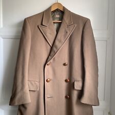 VINTAGE GA Dunn & Co Double Breasted Wool Overcoat Mens 42 Camel Beige 1920s 30s for sale  Shipping to South Africa