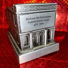 McGraw Hill Federal Credit Union Miniature Metal Building Coin Bank Money Box  for sale  Shipping to South Africa