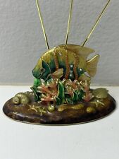 Vintage Enameled Jeweled Fish Photo Card Holder Stand for sale  Shipping to South Africa