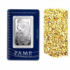 1 OZ .999 SILVER PAMP SUISSE LADY FORTUNA + 10 PIECE ALASKAN PURE GOLD NUGGETS for sale  Wrightsville Beach