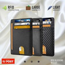 RFID Blocking Purse Flip Leather Wallet Slim Credit Card Holder Mens Money Clip for sale  Shipping to South Africa