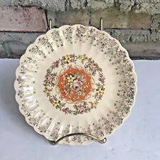 Bread & Butter Plate (5) BUDDHA TROJAN SEBRING Oval 22K GOLD Floral Pink/Orange  for sale  Shipping to South Africa